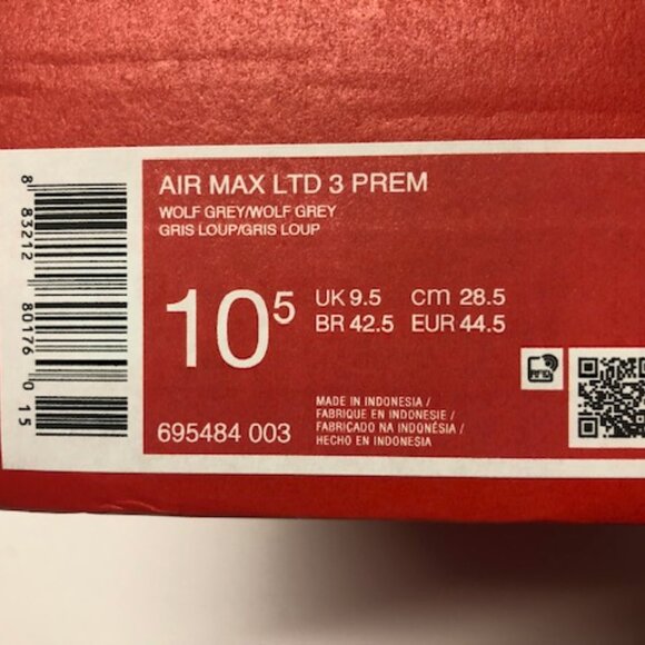 Mens NIKE AIR MAX LTD 3 Prm 695484 003 Wolf Grey/Wolf Grey/Bright Crimson - Picture 11 of 12